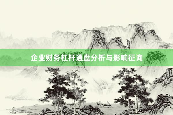 企业财务杠杆通盘分析与影响征询
